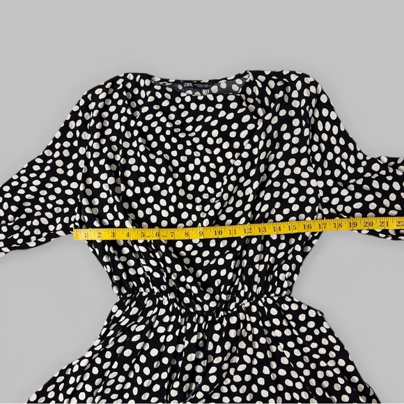 Zara Black & White Polka Dot Mini Dress - Picture 7 of 9
